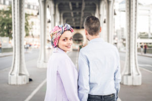Séance fiançailles à Paris, au pont de Bir Hakeim
